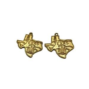 Brass Texas Charm Enameling Blank Jewelry Findings 2pcs
